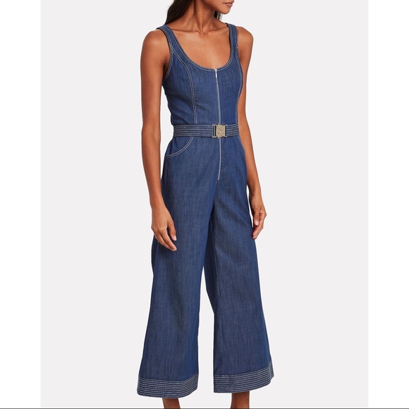 ALEXIS Bristol Chambray Flared 70’s Denim Jumpsuit - Picture 11 of 15